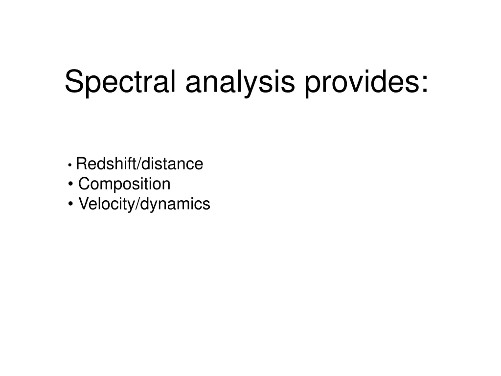 spectral analysis provides