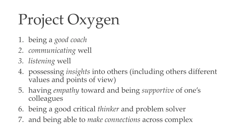 project oxygen