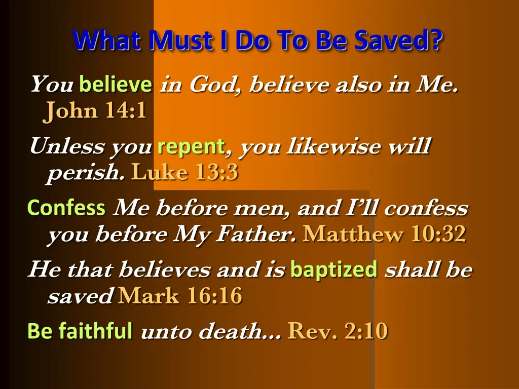 what must i do to be saved