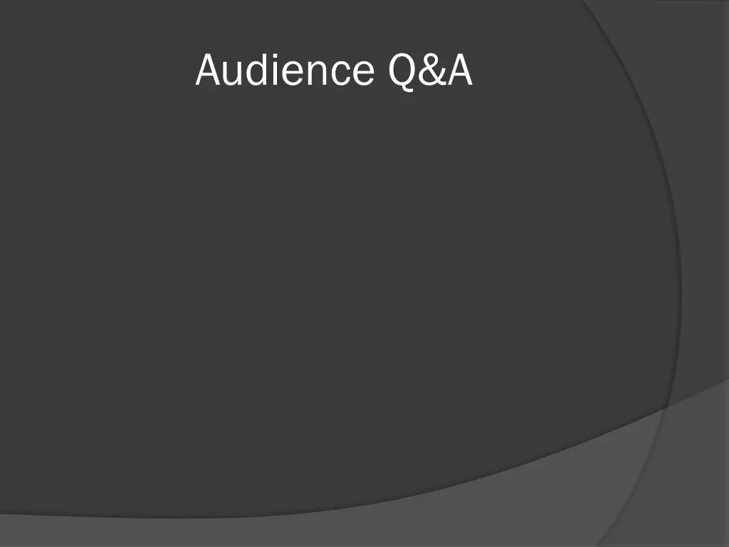 audience q a