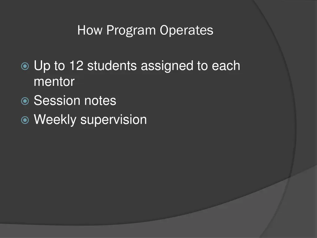how program operates 1
