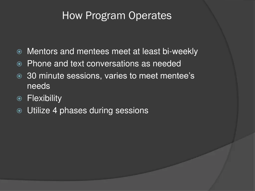 how program operates