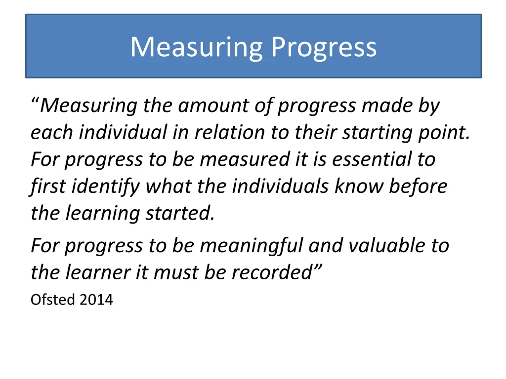 measuring progress
