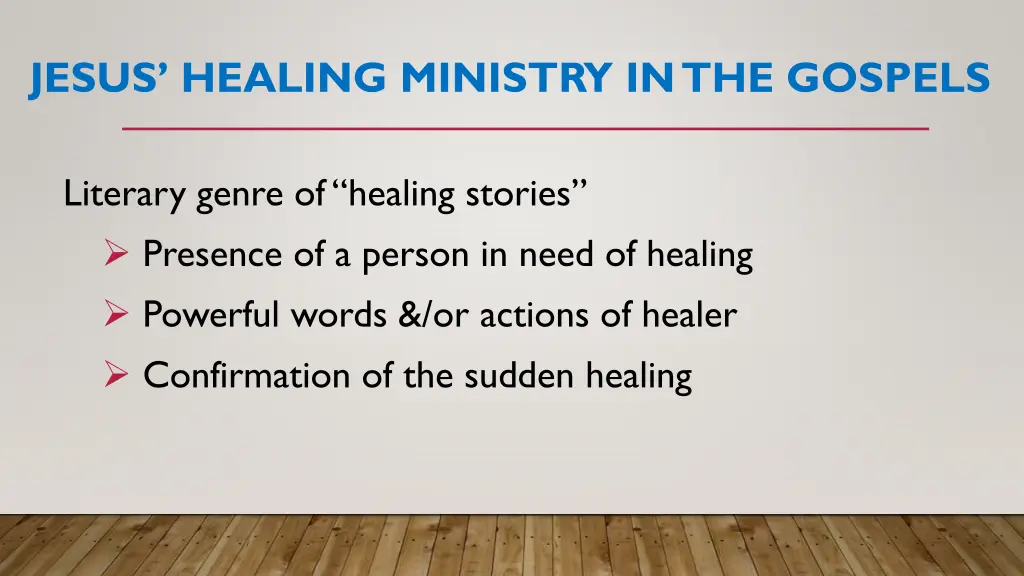 jesus healing ministry in the gospels