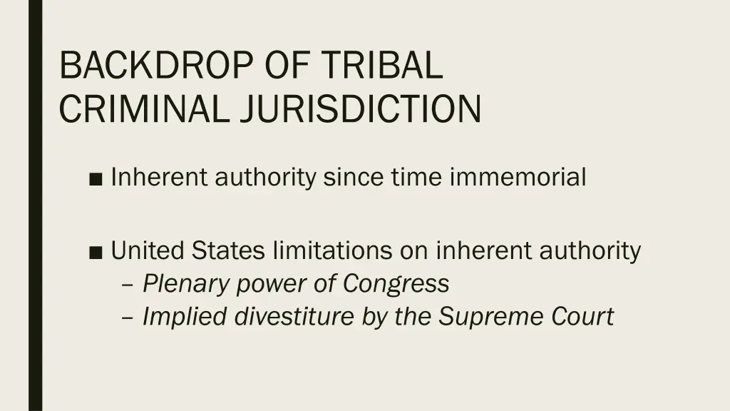 backdrop of tribal criminal jurisdiction
