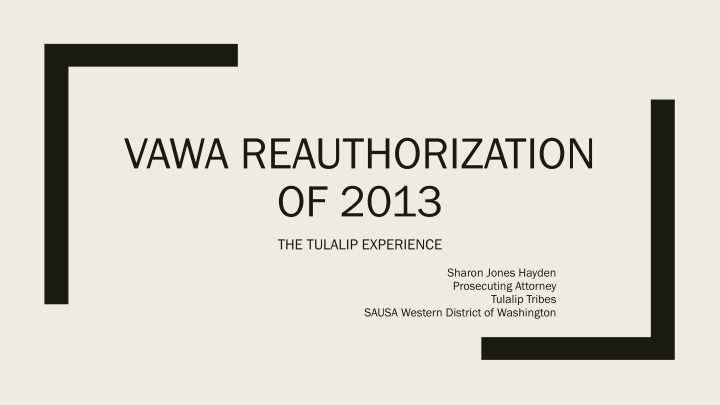 vawa reauthorization of 2013