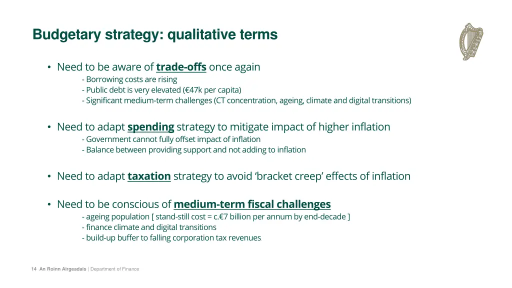budgetary strategy qualitative terms
