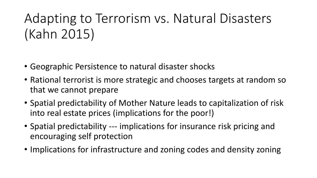 adapting to terrorism vs natural disasters kahn