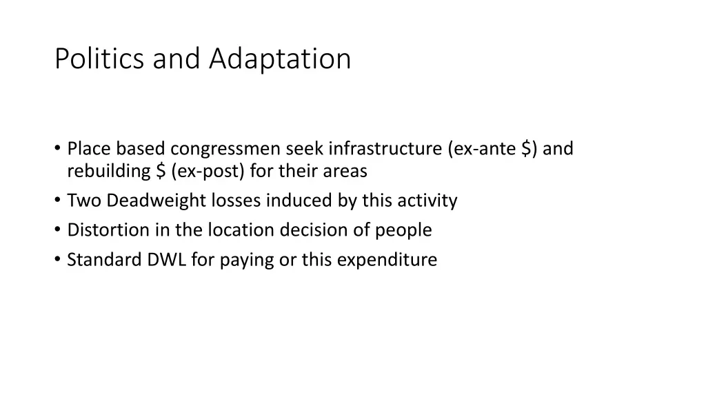 politics and adaptation