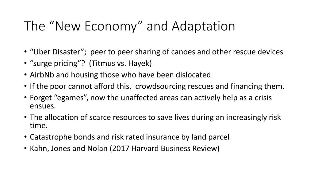 the new economy and adaptation