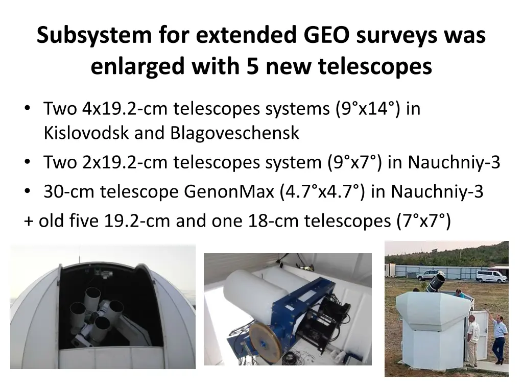 subsystem for extended geo surveys was enlarged