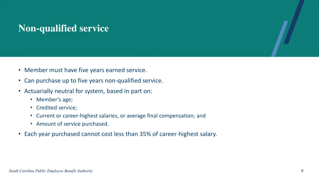non qualified service