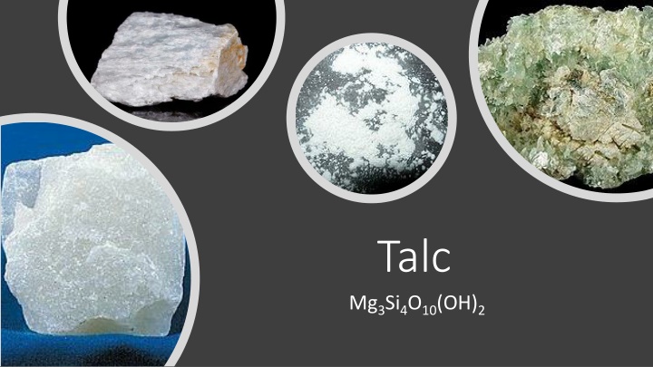 talc mg 3 si 4 o 10 oh 2