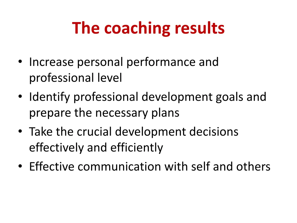 the coaching results