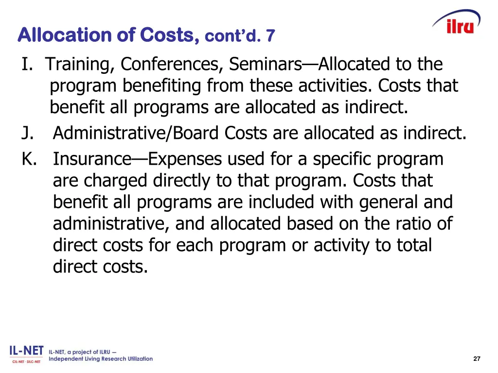 allocation allocation of i training conferences