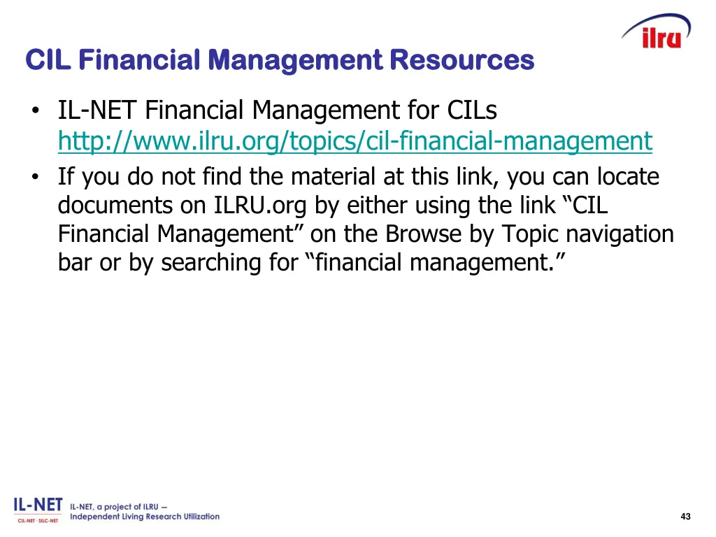 cil financial management resources cil financial