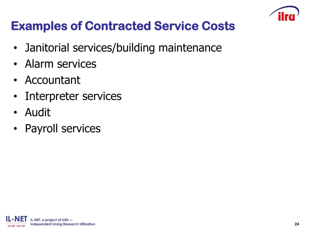 examples of contracted service costs examples