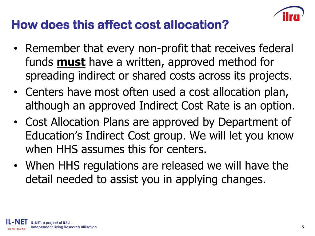 how does this affect cost allocation how does
