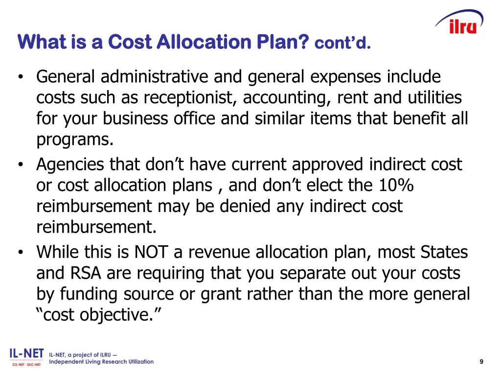 what is a cost allocation plan what is a cost 1
