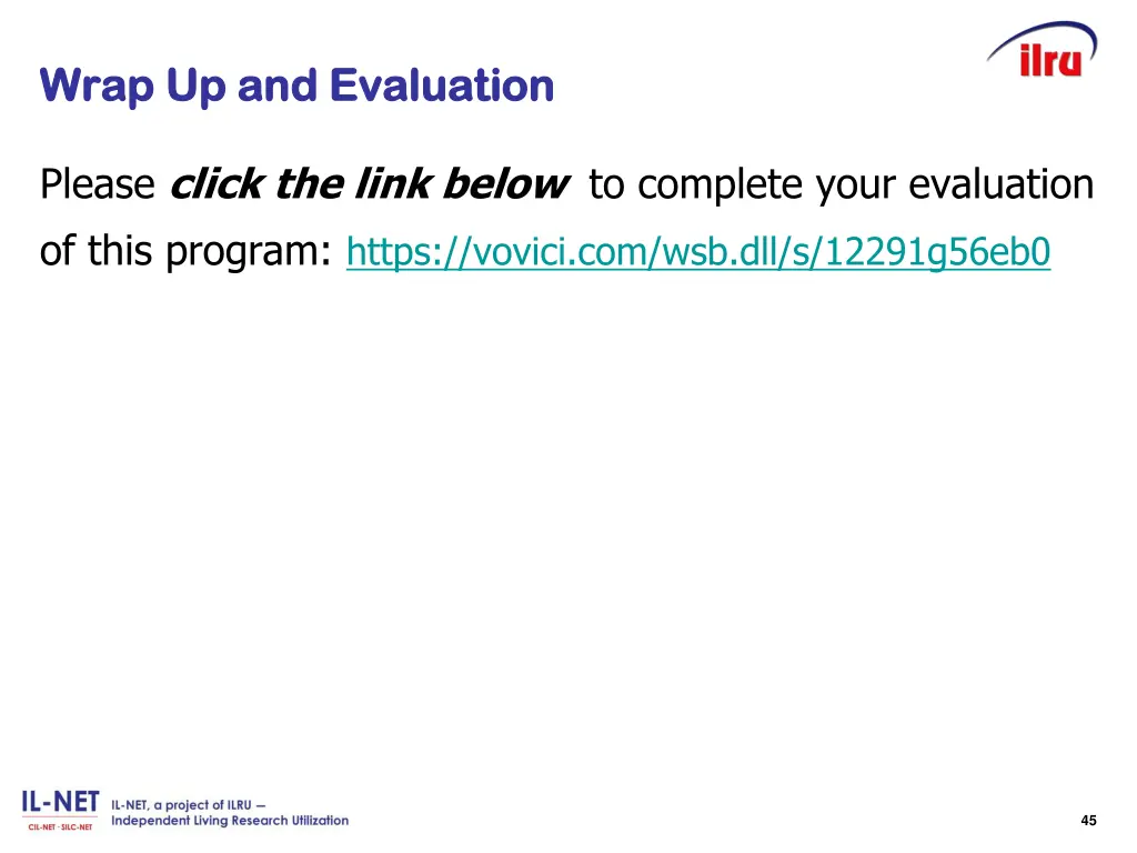 wrap up and evaluation wrap up and evaluation