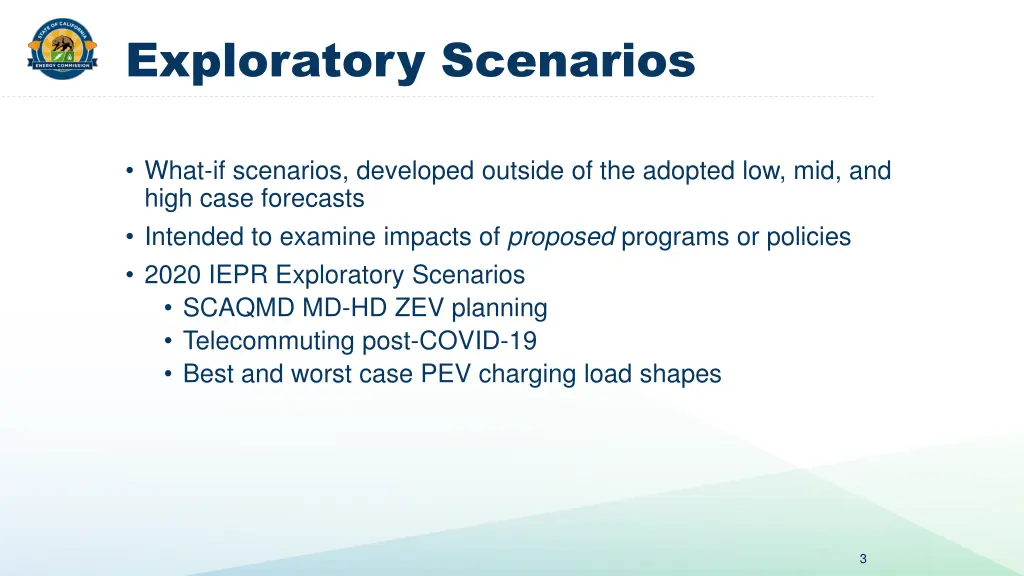 exploratory scenarios