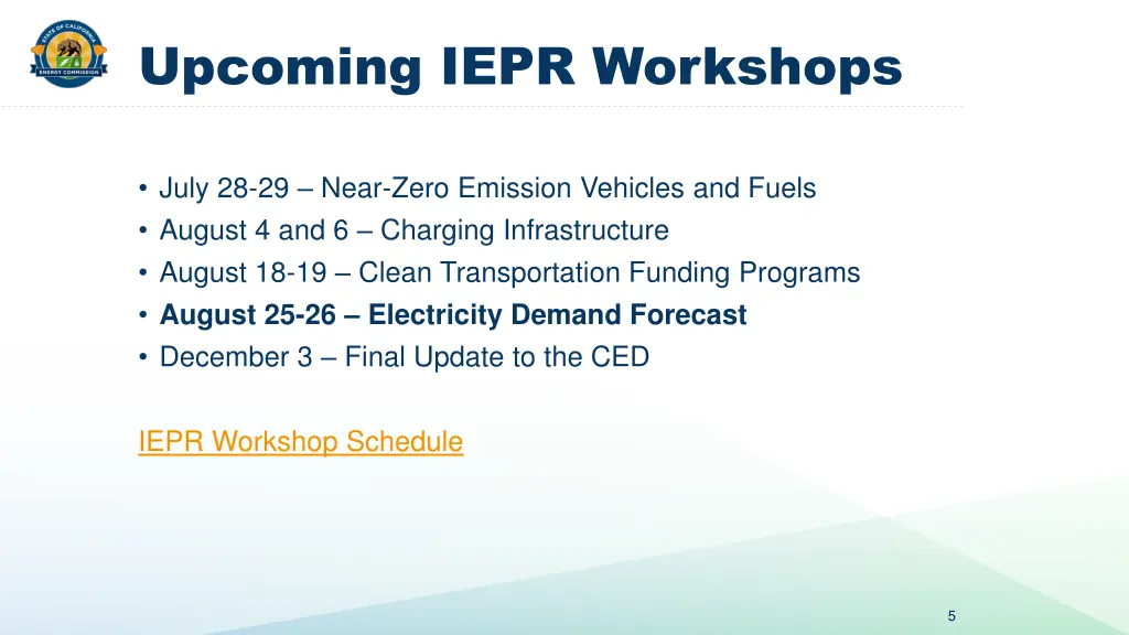 upcoming iepr workshops