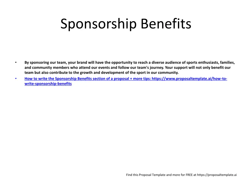sponsorship benefits