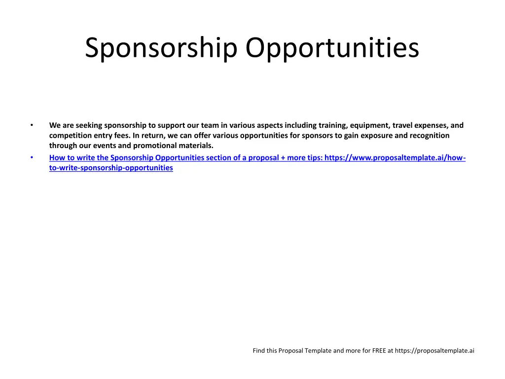 sponsorship opportunities