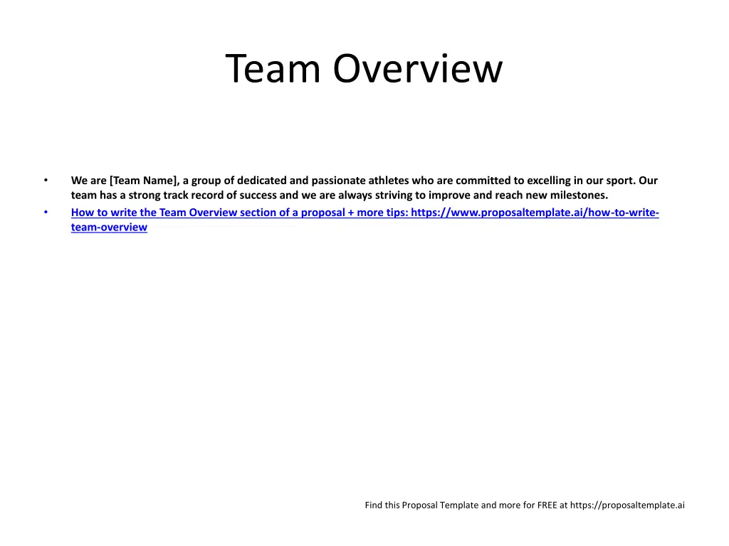 team overview