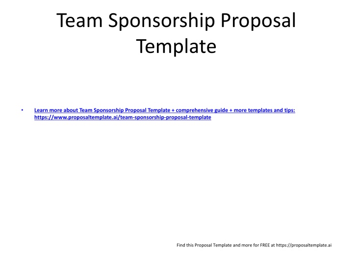 team sponsorship proposal template