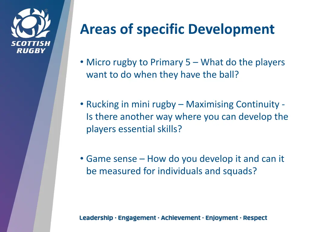 areas of specific development