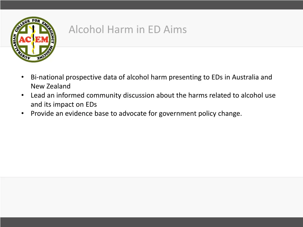 alcohol harm in ed aims