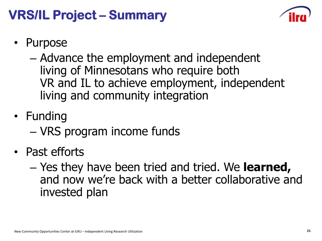 vrs il project vrs il project summary