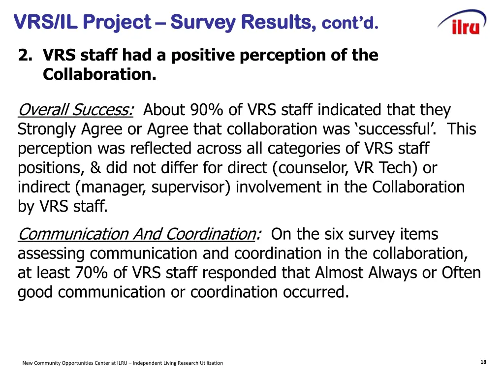 vrs il project vrs il project survey results 1