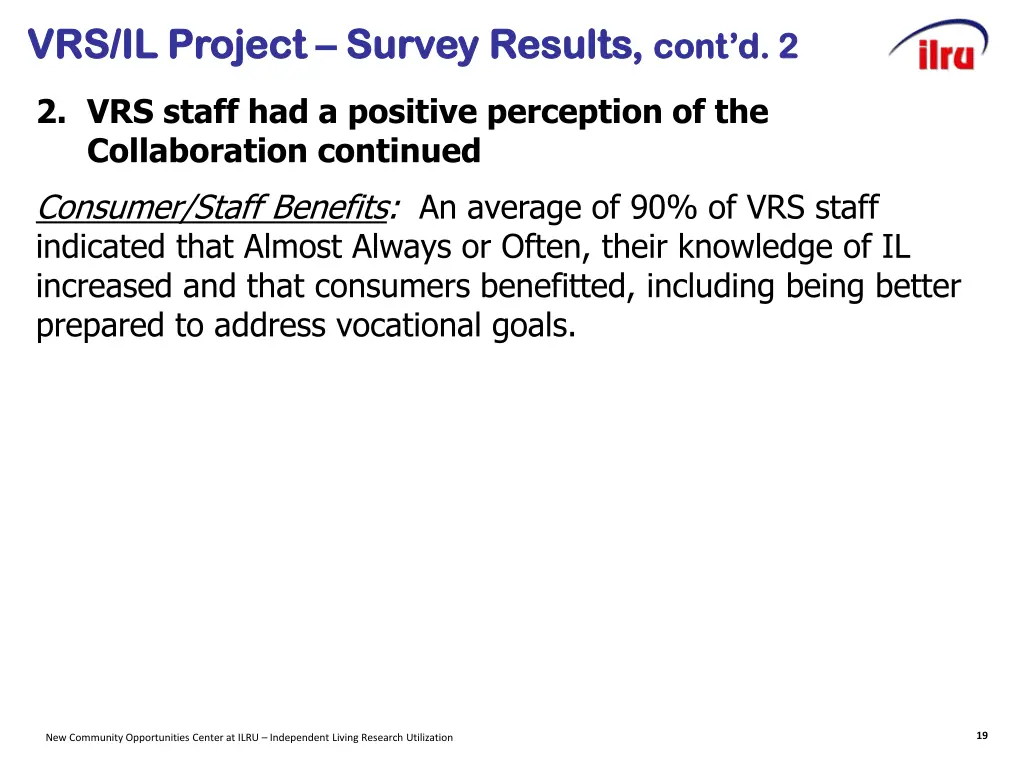 vrs il project vrs il project survey results 2