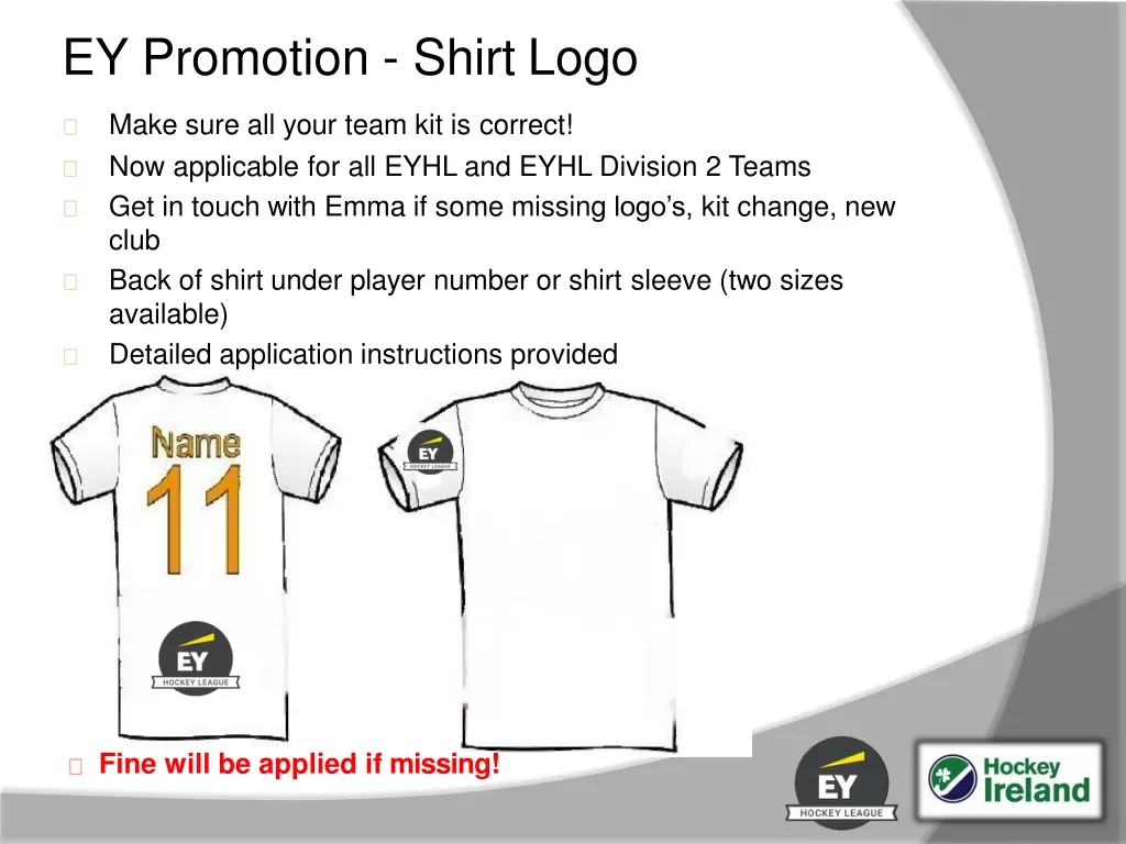 ey promotion shirt logo