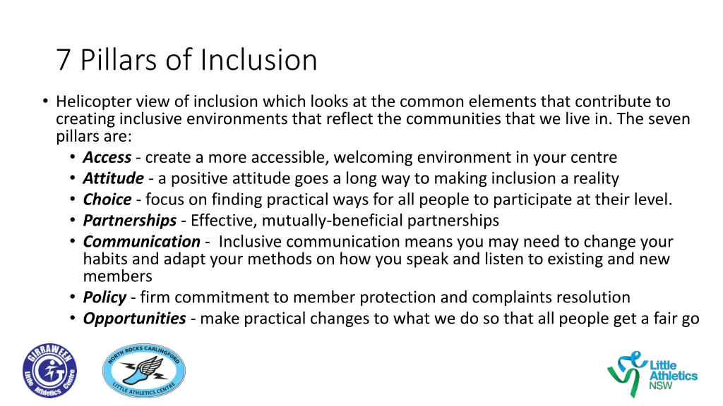 7 pillars of inclusion