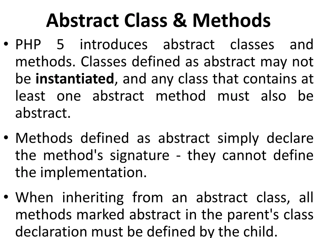 abstract class methods 5 introduces methods