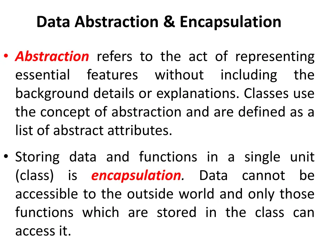 data abstraction encapsulation