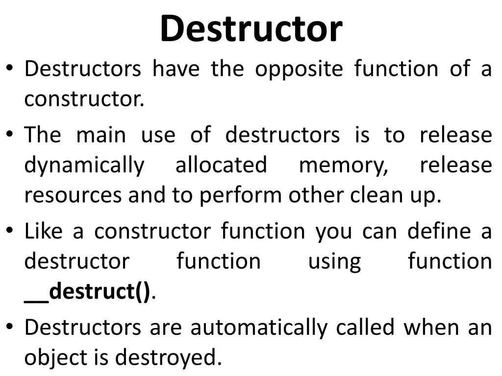 destructor