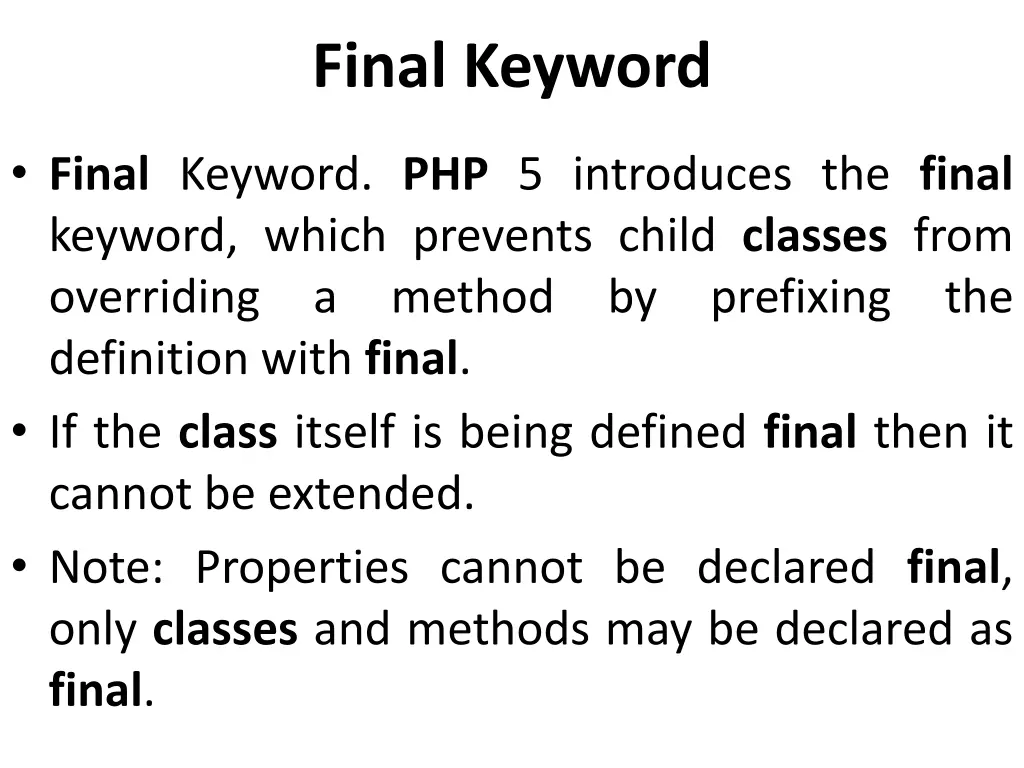 final keyword