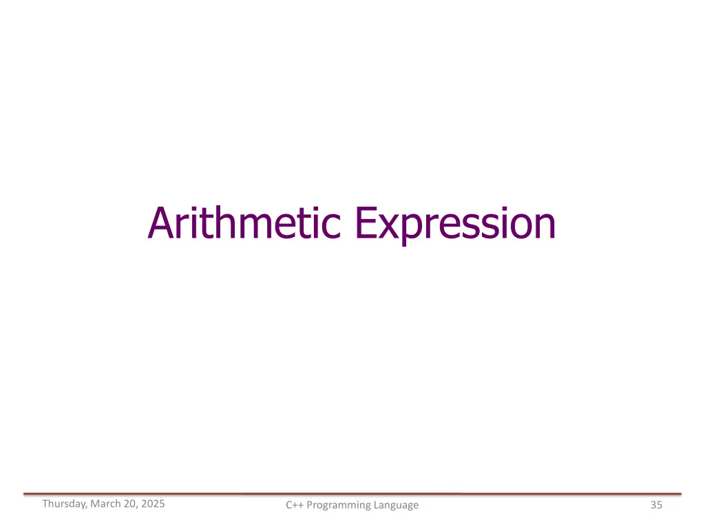 arithmetic expression