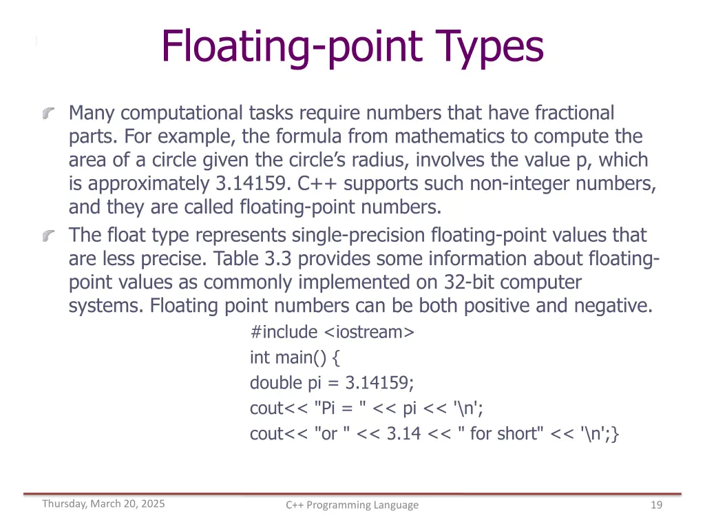 floating point types