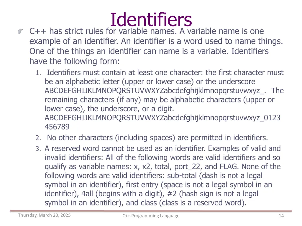 identifiers 1
