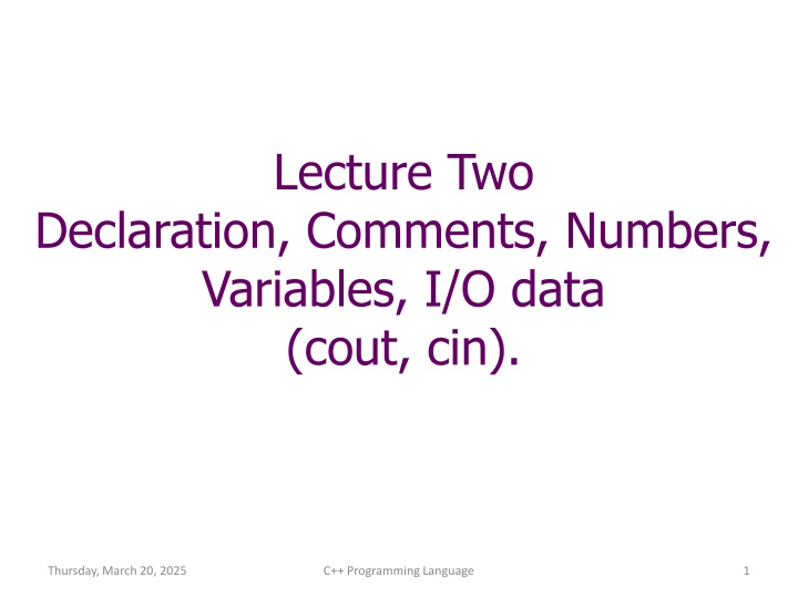 lecture two