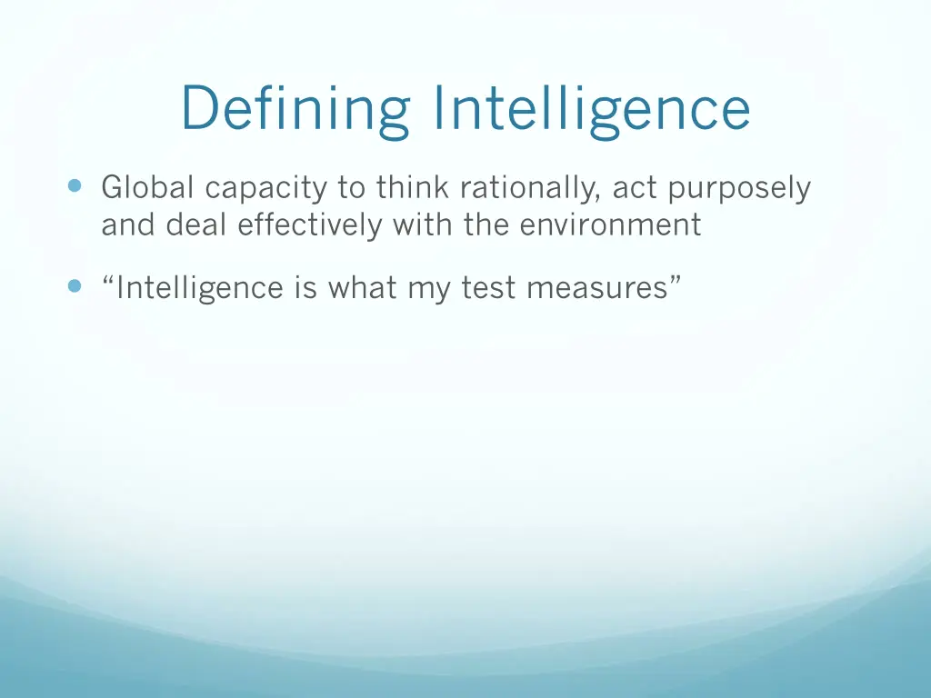 defining intelligence