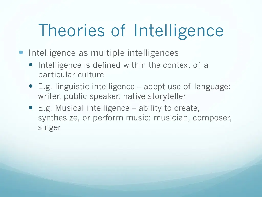 theories of intelligence 1