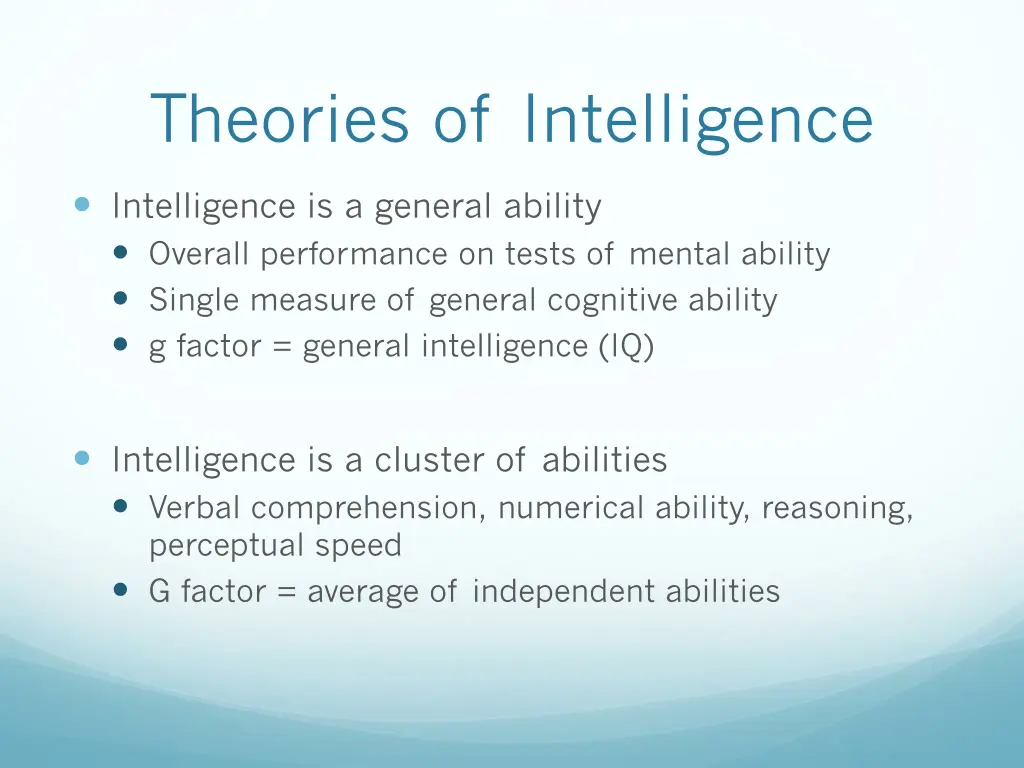 theories of intelligence