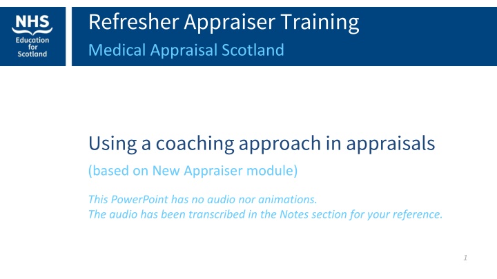 refresher appraiser training medical appraisal