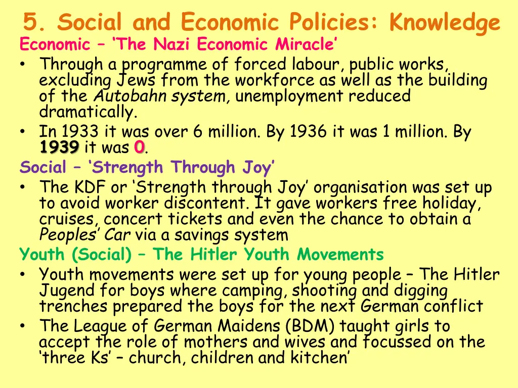 5 social and economic policies knowledge